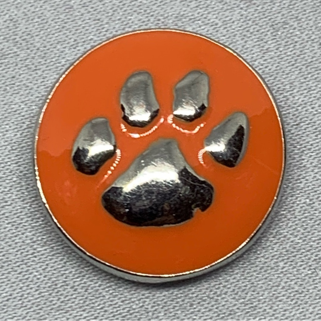 Orange Paw Print - Snap Button Charm